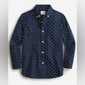 J. Crew Kids' Long Sleeve Stretch Poplin Button up in dot